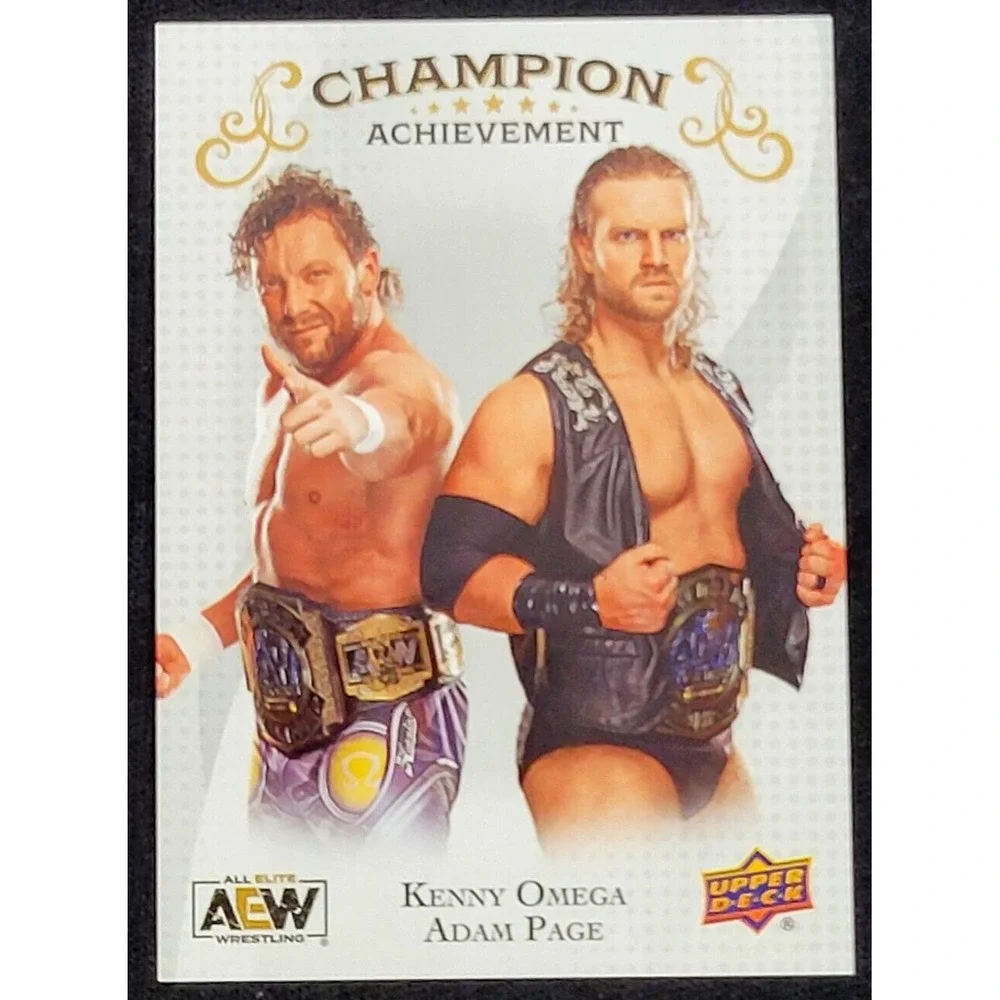 2021 UPPER DECK AEW KENNY OMEGA / HANGMAN ADAM PAGE SP CHAMPIONSHIP ACHIEVEMENT